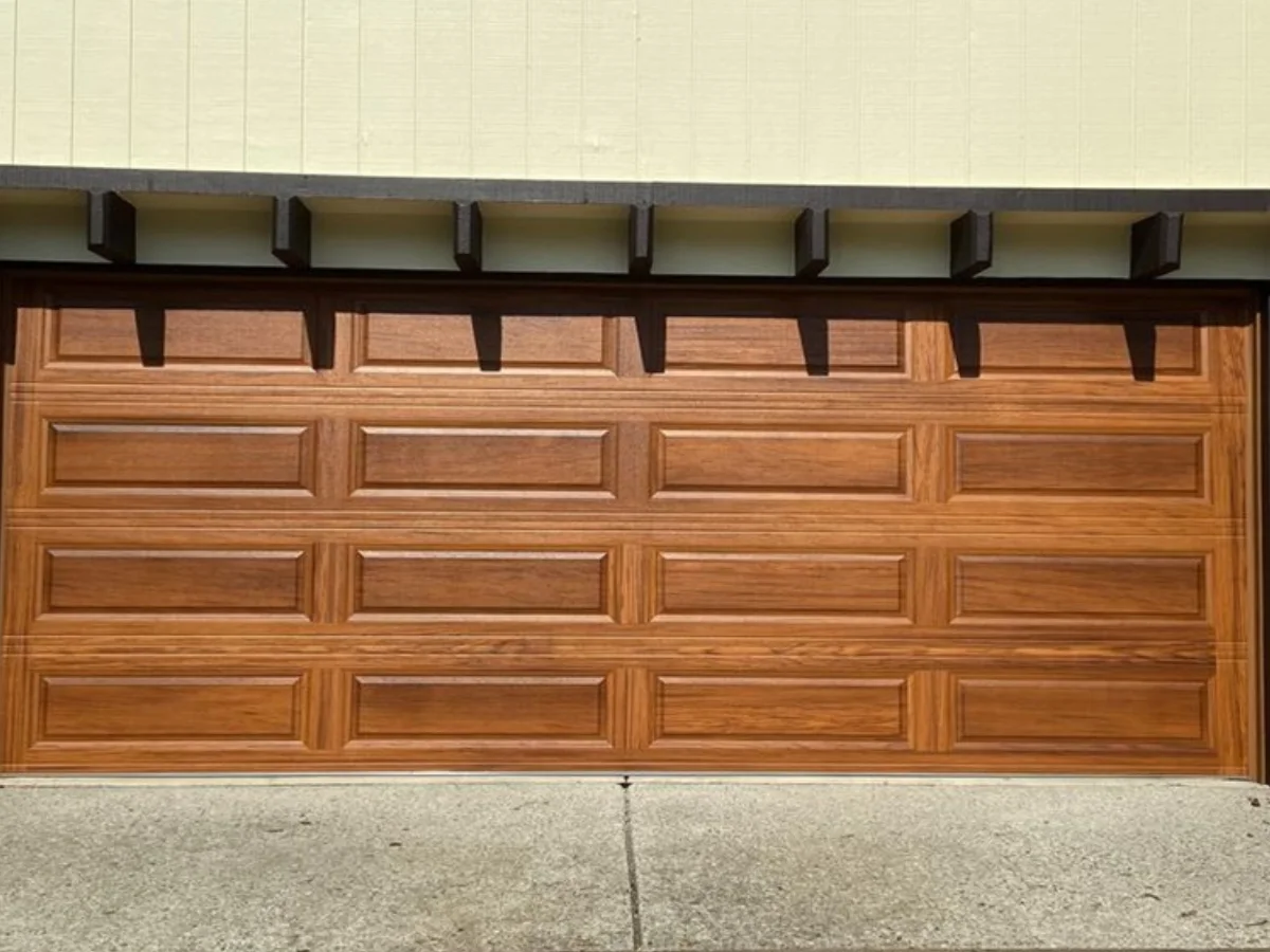 Wood garage door